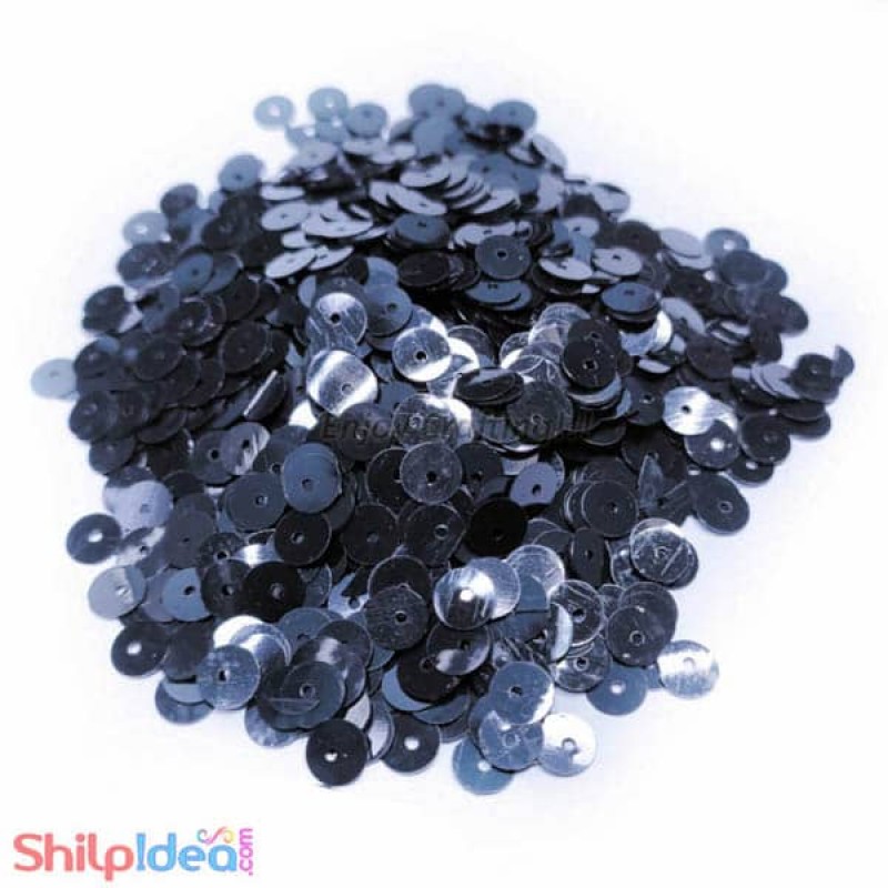 Sequins Round Flat 5mm - Black