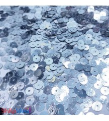 Sequins Round Flat 5mm - Silver