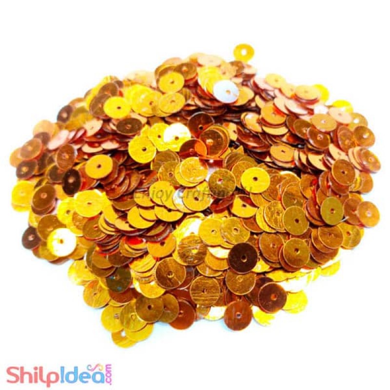 Sequins Round Flat 5mm - Golden
