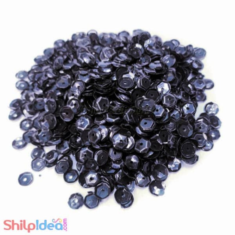 Sequins Round Cupped 5mm - Black