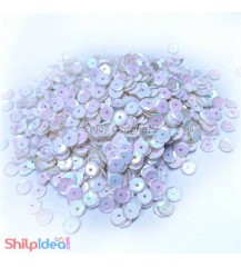 Sequins Round Cupped 5mm - White AB