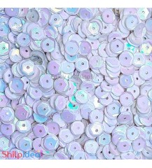 Sequins Round Cupped 5mm - White AB