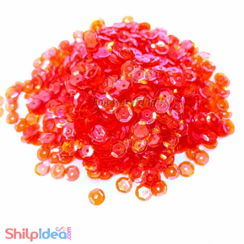 Sequins Round Cupped 5mm - Orange AB